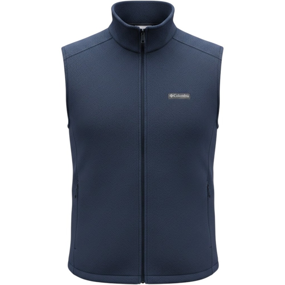 Columbia Fleece Vest Navy Blue Full Zip Steens Mountain Jacket Cozy Warm Mens XL